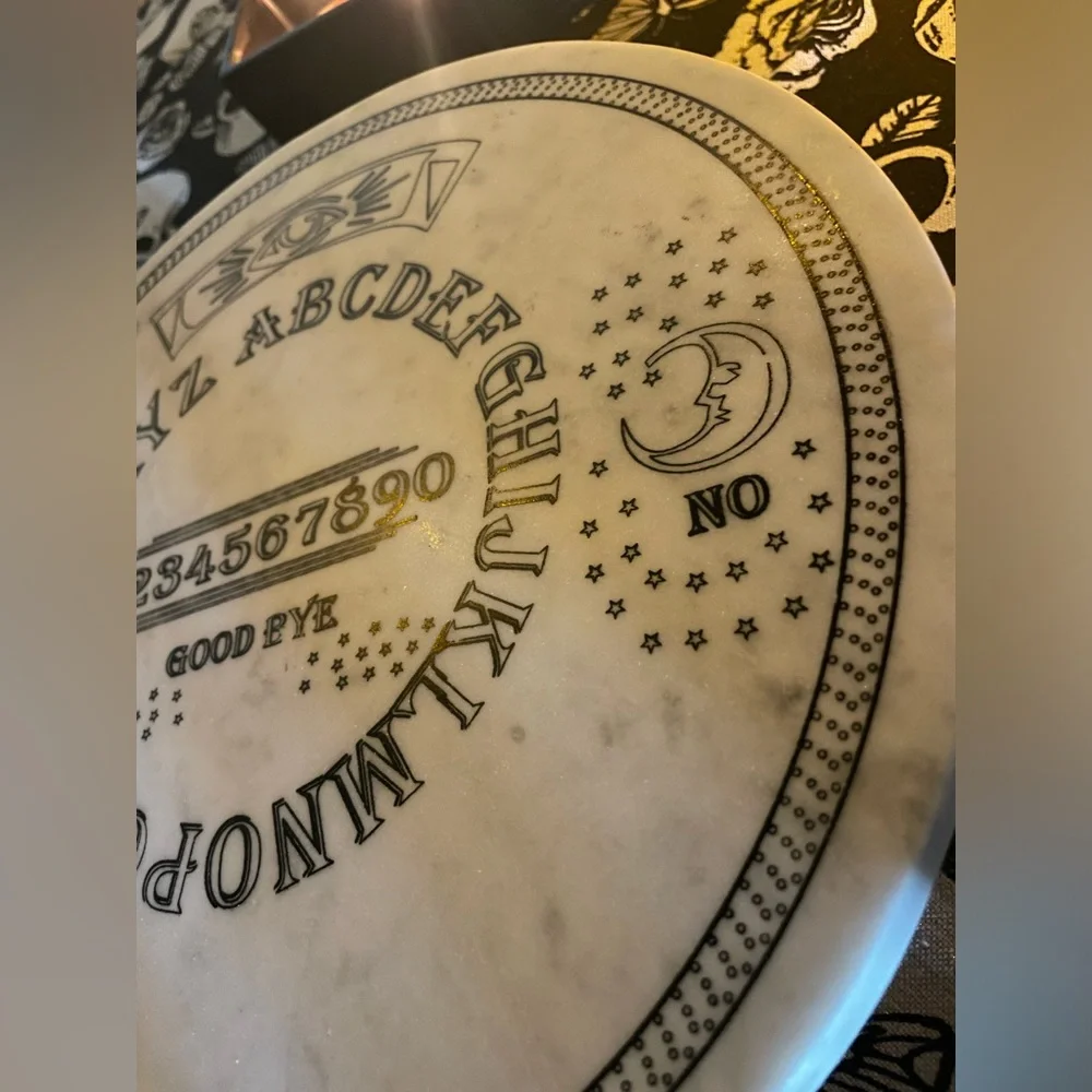 EUC Gothic Ouija Spirit Board Marble Cake/Dessert/Cheese Footed Serving Platter